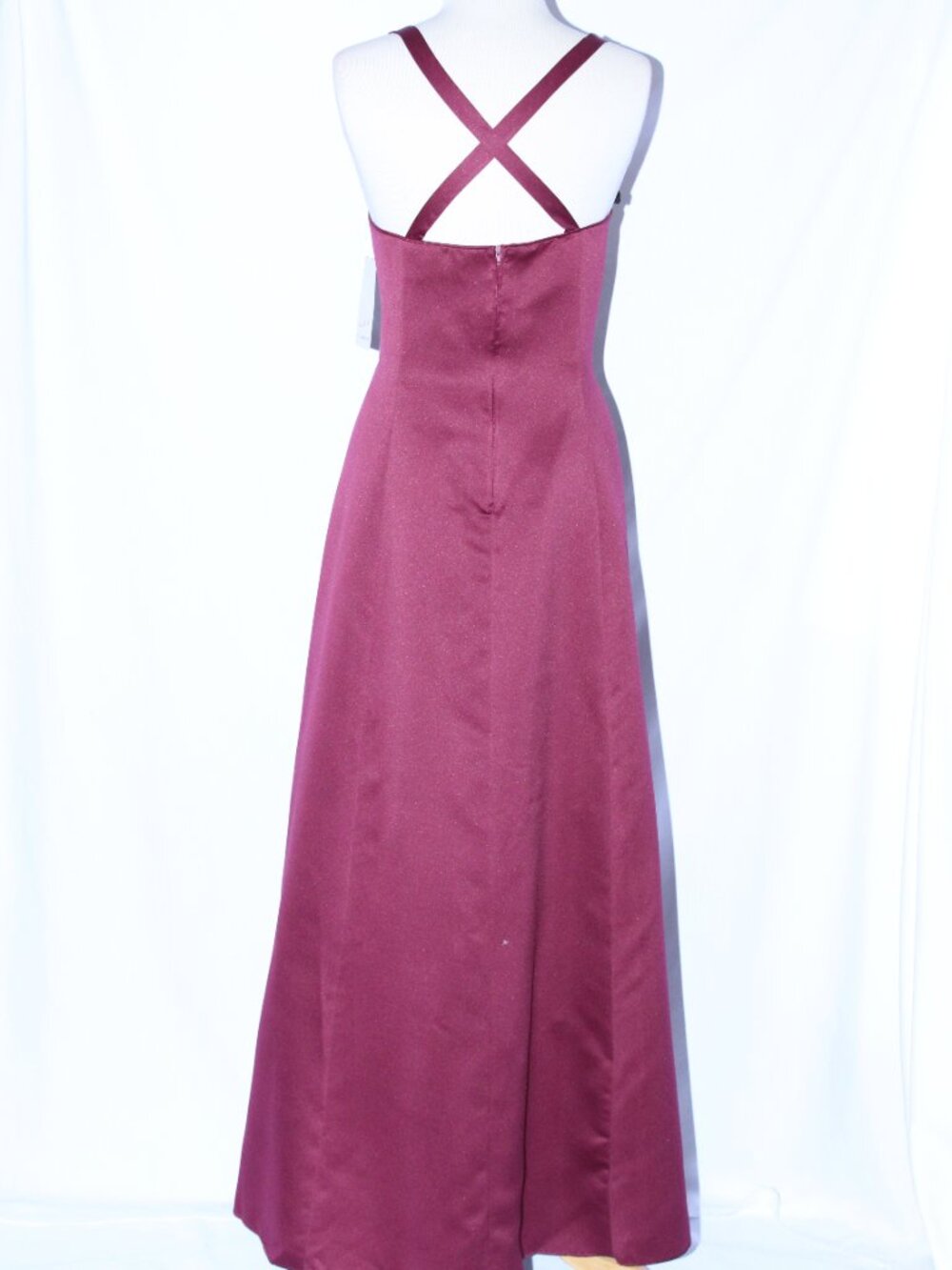 Poly USA #2398 Long Satin Bridesmaid Dress With Embroidery-Size 3X-BURGUNDY-NWT - Picture 2 of 4